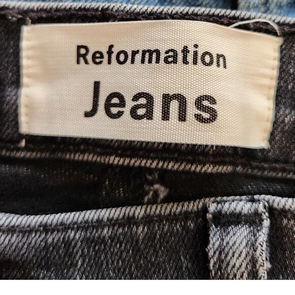 Reformation May High & Skinny Jeans Stretch Mineral Black Wash Denim Size 26 - Picture 8 of 10